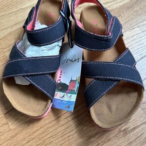Joules Black and Pink Sandals with Adjustable Straps